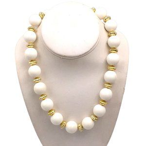 Vintage White Bubble Plastic Necklace